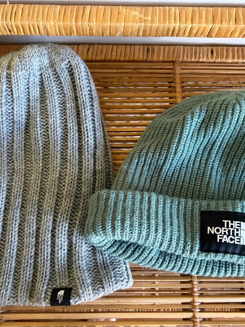 The North Face Men’s Beanie Duo - Sage Green & Light Gray